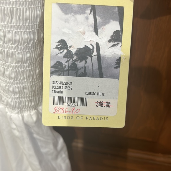 NWT Trovata Birds of Paradis Dolores midi white dress large - Picture 9 of 14